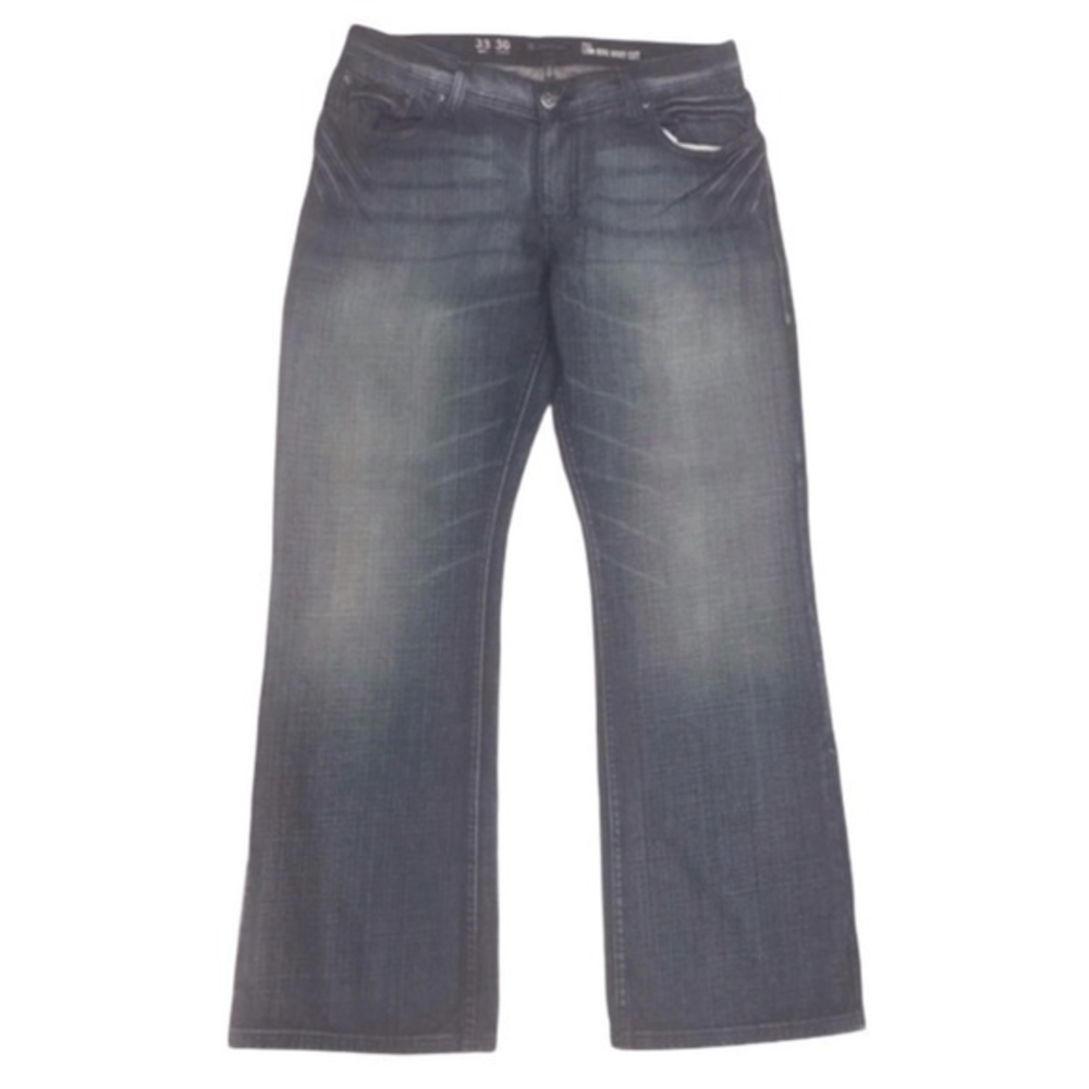 INC 33/30 darker grey wash 100%‎ cotton Rio Low Rise Bootcut Jeans
